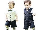 本格 フォーマルタキシードスーツ5点セット　 男の子スーツ ジェントルマン 　男児　ベビー服 赤ちゃん 洋服 (80サイズ, ブラック)