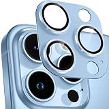 カメラフイルム iPhone 13 Pro/13 Pro Max用 カメラ保護 全面保護 9H強化ガラス アルミ合金 アイフォン13Pro/13 Pro Max レンズカバー 耐衝撃 露光オーバー防止 黒縁取り 超高透過率 いphone13pro/13プロ max カメラカバー プロテクター シエラブルー