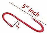 60個5 "インチレッドPVCコーティングスチールSフックハンガーキッチンメタル留め金のカップ
