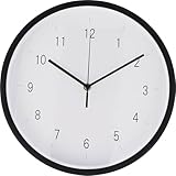 不二貿易 掛時計 エンケル 直径30cm 幅30×奥行4.3×高さ30cm ブラック シンプル 静音 39872