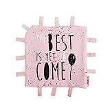 Minene Baby Comfort Blanket Comforter for Baby Security Tag Comforter Blankie (Pink & Beige) by Mine