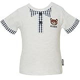 【本体綿100％】2016年 夏物 ZOOMIC ズーミック MONO 天竺 衿アップリケ 半袖Ｔシャツ オートミール◇90cm