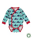 マクソモーラ ベビー服 Shark 新生児用 長袖 ロンパース コンビ肌着 サメ 0-4ヵ月 Maxomorra 北欧 スウェーデン (56cm)