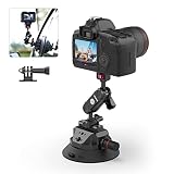 Ulanzi SC-02 カメラ用吸盤マウント 車載マウント GoPro Insta360 DJI カメラ用 360°回転 アルミ合金製 車載ホルダー 車載用車外フロント フロント・リア・サイドのガラスに吸着でき 取り付け簡単 4.5インチ 耐荷重3kg GoPro Max Hero11 10 9 8 7 6 5 Insta360 DJI Osmo Pocket 2 3 4 Action 23対応