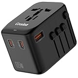 Gresion 変換プラグ PD 65W急速充電 海外旅行 変圧器 5台同時に充電 マルチ変換プラグ Macbook iPad iPhone Android Airpods Switch用 旅行便利グッズ 韓国 台湾 タイ AUS AC CN US EU UK 全世界対応 100-250V/10A対応 A O BF Cタイプ トラベルグッズ 1A+3Cポート搭載