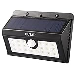 ソーラーライト Outad 20 LED ライト人感センサー付き 屋外照明/防犯照明などに対応 夜間自動点灯