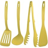 ナガオ 燕三条 キッチンツール 4pcs フライ返し おたま トング ヘラ イエロー
