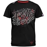 NBA Unk Chicago BullsレンガバスケットボールブラックTシャツ( XL )