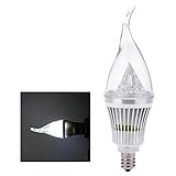 Lixada E12　6W LEDキャンドルライト　シャンデリアランプ　スポットライト　ハイパワーAC85-265V　電球色＆昼白色＆調光対応 （塗装カラーシルバー）
