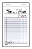 Adams Guest Check Pad, 1 Part, 3.34 x 5.44 Inches, 100 Sheets per Pad, 12 Pads per Pack, White (2100
