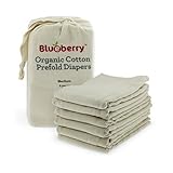 Blueberry Organic Cotton Prefold Diapers- Medium Natural by Blueberry
