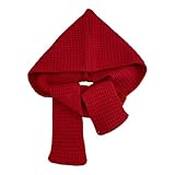 ノーブランド品 レディース 2in1 ニット帽 フード付きマフラー ネックウォーマー 秋冬 360度防寒 あったか 小顔効果