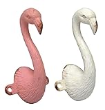 セットの2ピューターFlamingo Shapedフック – ピンクandホワイト