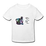 星 ２～６歳子供 男女兼用 半袖 ティー Tシャツ 音楽 フィクション Music 欧米 White 5-6 Toddler