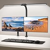 Bravzurg LED クランプ式 デスクライト 卓上スタンドライト （ダブル光源 光センサー付 5色温度 5段階調光 明るい 回転可能）強力照明