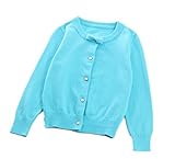 Candyjkids キッズ 子供服 女の子 女児 ガールズ 長袖 ニット セーター かわいい おしゃれ着 お出かけ ニット コート ジャケット カーディガン 長袖 女の子 子供服 (100cm, ブ