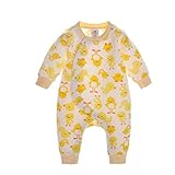 エルフ ベビー(Fairy Baby)新生児パジャマ ベビー服カバーオールロンパース 秋冬 長袖 出産祝い 3M イエロー