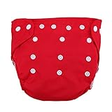 Domybest ベビーショーツ　ベビーブリーフ　オムツパンツ　男女兼用　フリーサイズ　サイズ調節可能　防水　7色 (レッド)