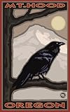 Northwest Art Mall Raven with Mountain in Background by Paul A Lanquist Wall Decor 11-Inch by 17-Inc
