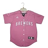 Mil Brewers Girls Athletic Dri - Fit Baseball Jersey ピンク