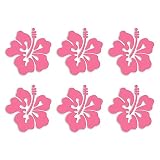 ForzaGroup ハイビスカス カッティング ステッカー シール 花 南国 夏 かわいい 車 防水 6個セット (3021-01)