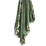 Cozy Wozy Paisley Minky Baby Blanket with Coordinating Satin Ribbon Trim, Green, 30 x 36 by Cozy Woz