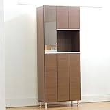 日本製 モダン 幅75cm ハイタイプシューズボックス 完成品 (ライトブラウン)