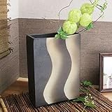 信楽焼　長角足付花入れ【ha-0139】　花瓶　花器　一輪挿し　花入　しがらき焼　陶器　焼き物　壷　インテリア　おしゃれ　オシャレ