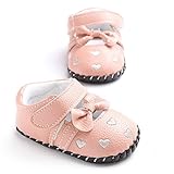 PUERI ベビーシューズ　プリンセス シューズ　ファーストシューズ　　蝶結び 柔らかい靴底　女の子　出産祝い　プレゼント　春夏秋 (M, ピンク)