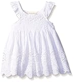 Burt 's Bees Baby Girls '有機かぎ針編みFlutter Sleeveドレス カラー: ホワイト