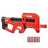 ナーフ フォートナイト コンパクト SMG 電動ダーツブラスター：ウルトラレッドラップデザイン、8ダーツ内蔵クリップ、ナーフ公式エリートダーツ 8才以上 子供の日のプレゼント