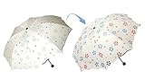 折り畳み傘 レディース かわいい ぬれると花柄が浮き出る傘 フック付き 晴雨兼用 丈夫な耐風仕様 Tonsun (ホワイト)