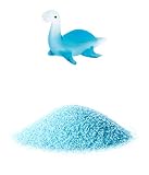 花市場直送便 ミニチュアガラス エラスモザウルス & カラーサンド スカイブルー