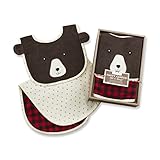 Baby Aspen Plaid Happy Camper Bib and Burp Set, Red by Baby Aspen