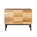 チェスト 5段 天然木 北海道産 ロック式引出 ナチュラル デザインチェスト 5段チェスト 収納 チェスト