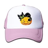 ボーイズ メッシュキャップ 通気性 大人気 スポーツ レジャー・キャップ ハロウィーン 猫 かぼちゃ 日焼け止め 帽子 カジュアル ストーリート系ピンク プリント付き 無地