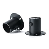 Alise 1インチDiaシャワークローゼットロッドフランジソケットセットホルダーブラケットサポート、sus304ステンレス鋼マットブラック2個