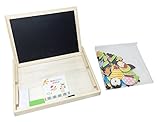 KUENTAI 木製 知育玩具 子供 お絵かきボード 黒板 ホワイトボード 両面書けます ペン チョーク キャラクター マグネット (キャラクター)
