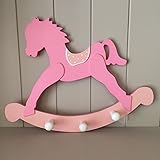 GISELA GRAHAM Pink Wooden ROCKING Horse Peg Hooks by Gisela Graham