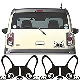 fogman ステッカー 犬 車 バイク 動物 かわいい 傷隠し サイズ15~25cm 2枚セット(Lサイズ, ホワイト)