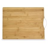 High Quality Bamboo Cutting Board, 13x9.5 with Handle and Drip Groove.
