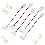Kabenjee 10mm幅 SMD5050 5630単色2ピン防水LEDテープコネクタケーブル、半田付け不要LEDテープ 延長用コードワンタッチコネクタ LEDストリップ接続ケーブル、長さ17cmコ