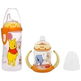 NUK Disney Winnie the Pooh 10 Ounces Active Cup Silicone Spout with NUK Disney Winnie the Pooh 5 Oun
