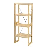 山善(YAMAZEN) ウッドラック(幅45高さ121 4段) ナチュラル KQR-12045(NA)