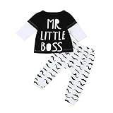 杜屋トヤ　新生児服　MR LITTLE BOSS　上下セット　長袖Ｔシャツ＋パンツ　二点セット　ルームウェア　英字　かわいい　洋式　秋　冬　カジュアル　ファッション　遊び　お出かけ　プレゼント　女の子