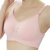 レーヴル 赤ちゃんが喜ぶ ワンタッチ らくらく 授乳ブラ マタニティブラジャー (Ｓ, ピンク)