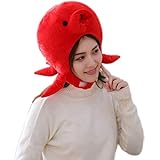 Bestmaple 綿レッド たこ キャップ コスプレ 帽子 かぶり物 マスクアニマル 写真撮影 パーティー