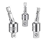 LIKENNY ソケットアダプターセット 360度六角ビット セット インパクトドライバー ビット 差込角 6.35mm1/4"/3/8"/1/2"インチ六角ドリルビット 電動ドライバー ソケットアダプター 電動ドリル用 3本セット