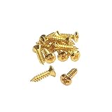 【YJB PARTS】 ピックガード用ビス ミリサイズ 15本入り 【国産品】 (ゴールド)