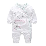 エルフ ベビー(Fairy Baby)新生児服 カバーオールロンパース 前開き 長袖 四季兼用 出産祝い 可愛いピンクの心柄 3M